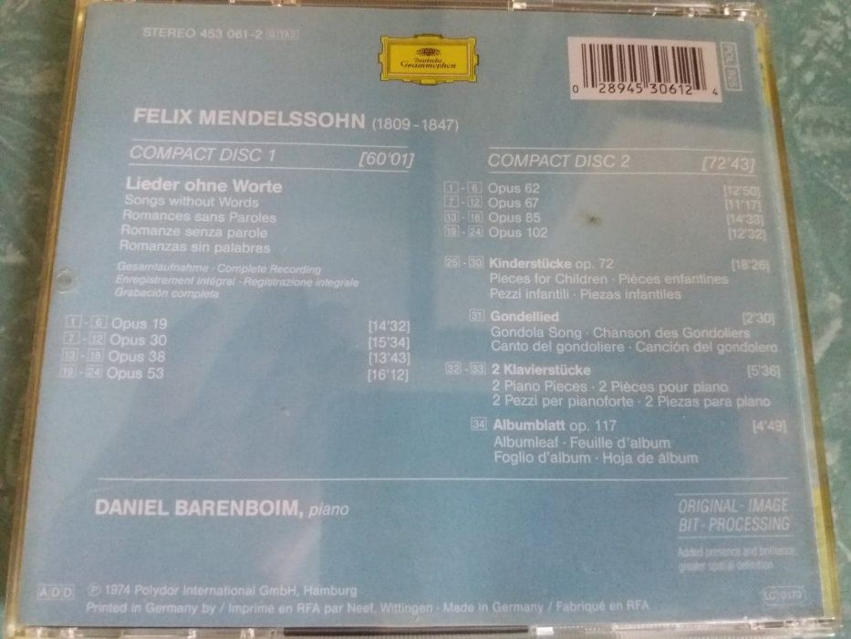 Mendelssohn - Lieder Ohne Worte - Songs Without Words