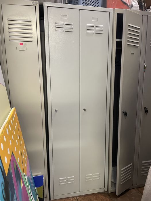 Szafka ubraniowa, metalowa, podwójna