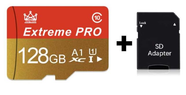 Карта памяти Extreme Pro 128GB microSD с картридером Class 10
