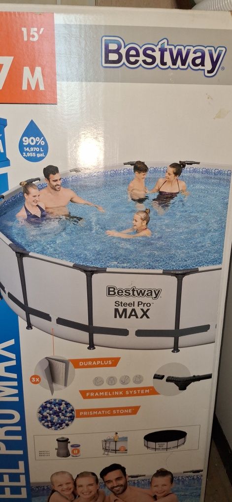 Basen 4,57m,okrągły z pompom piaskową.