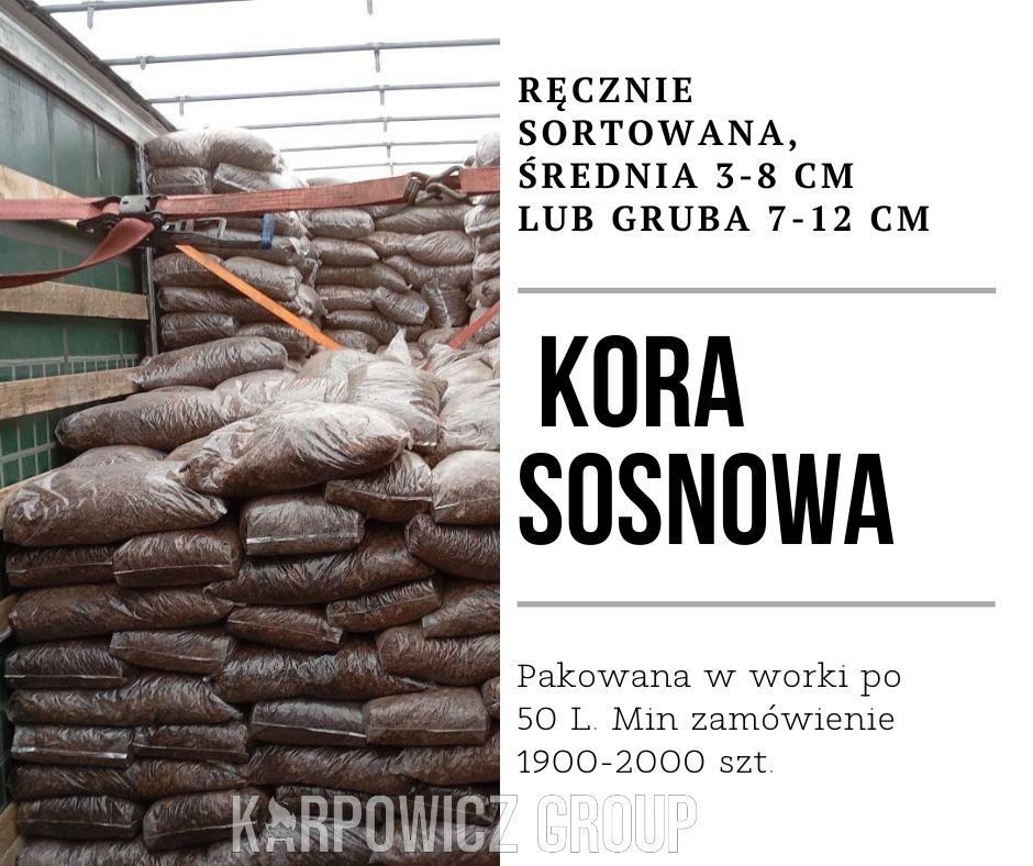 Kora sosnowa hurt od reki 50l worki transport Polska