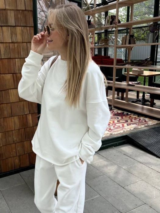 Жіночий спортивний костюм оверсайз беж, білий, чорний – новинка 2025