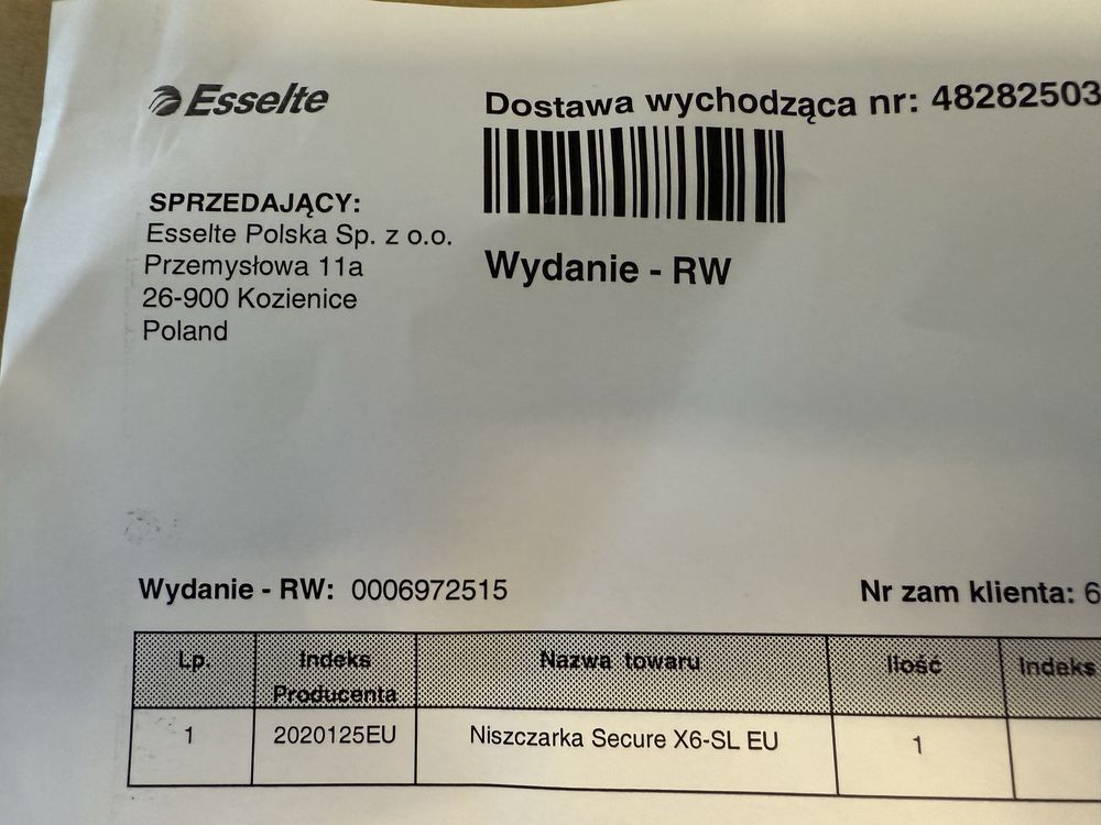 Niszczarka Rexel Secure X6 SL