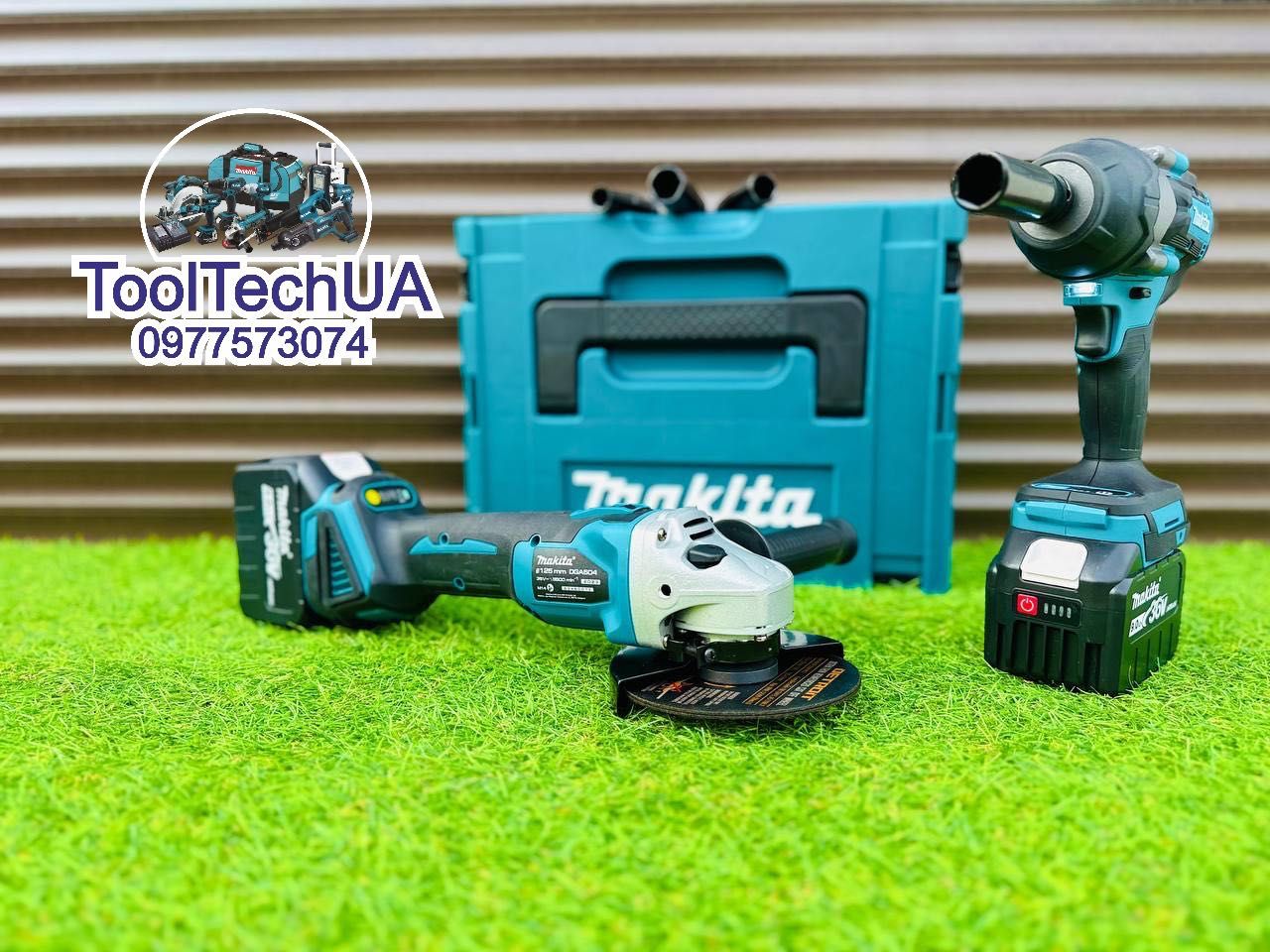 Набор Makita 2/1 Акумуляторна Болгарка DGA504 + Гайковерт DTW800 36V9A