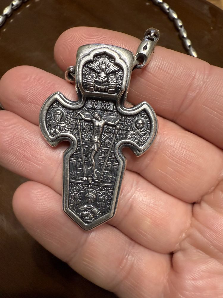 Серебрянная цепочка с крестом акимовского завода , лютая  мощь
