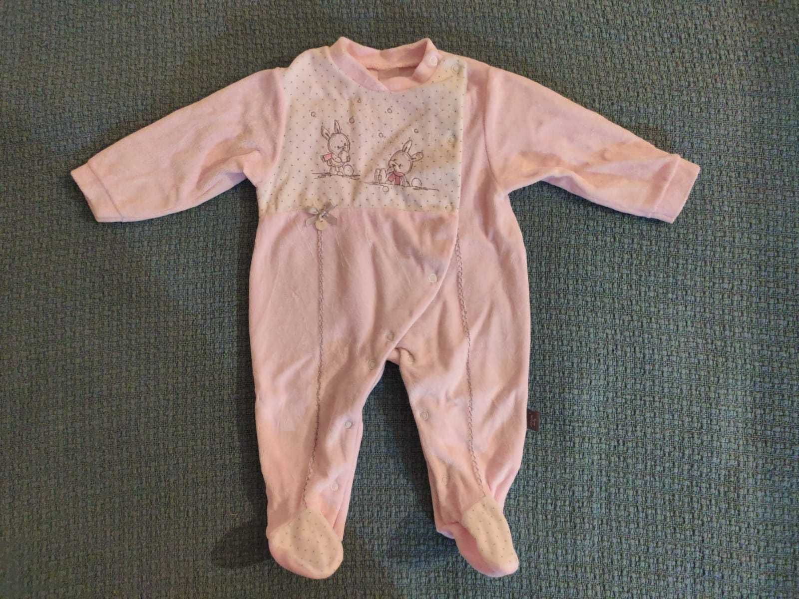 Babygrow Maiorista Rosa Aberto Lado VELUDO 6 meses