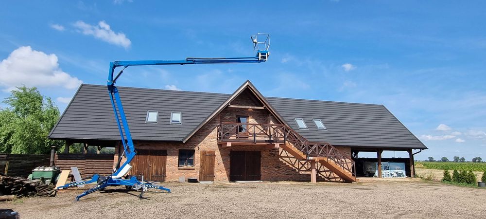 Podnośnik koszowy zwyżka, 17m, wynajem, usługi, na przyczepie