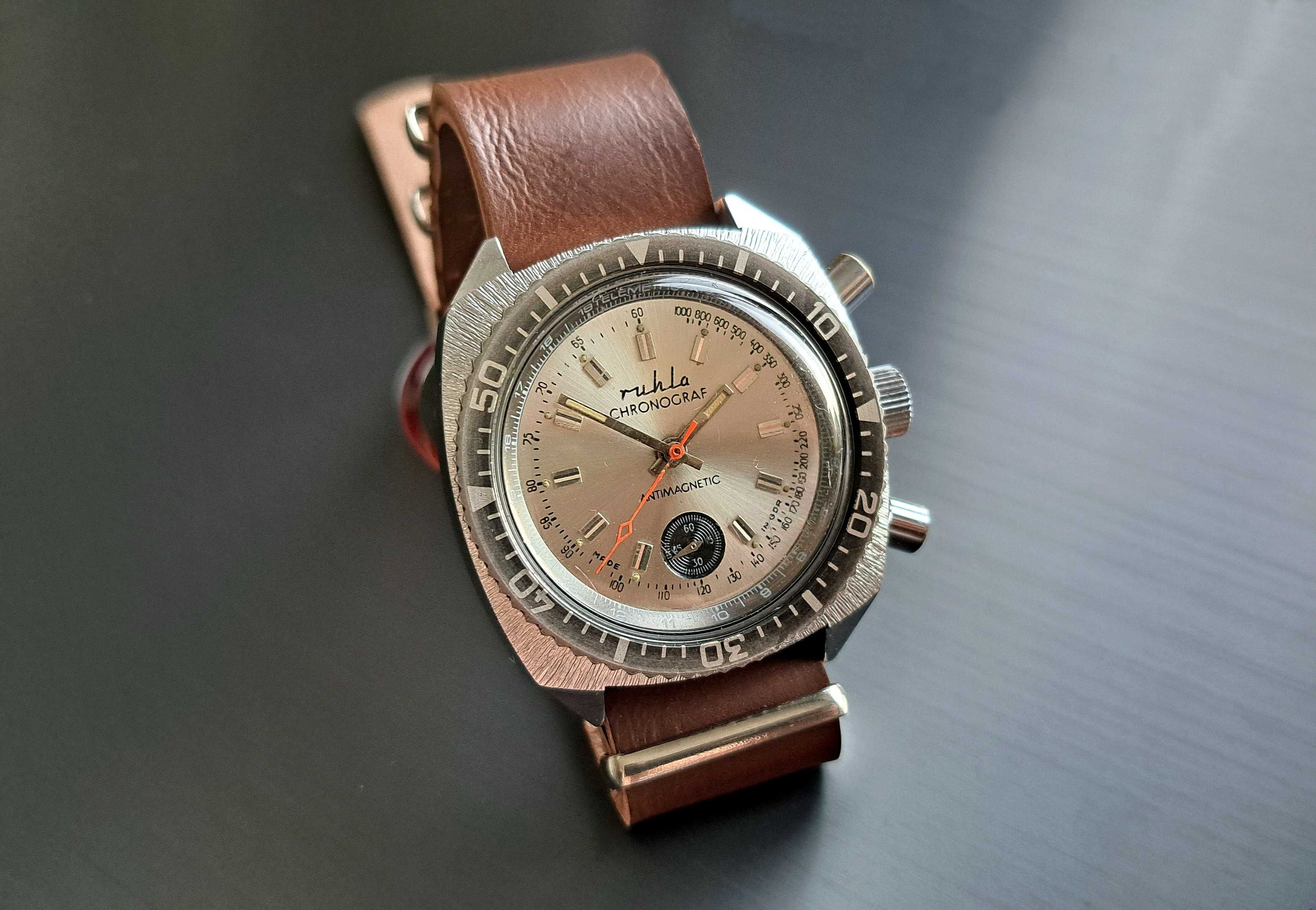 Ruhla Chronograf niemiecki zegarek vintage