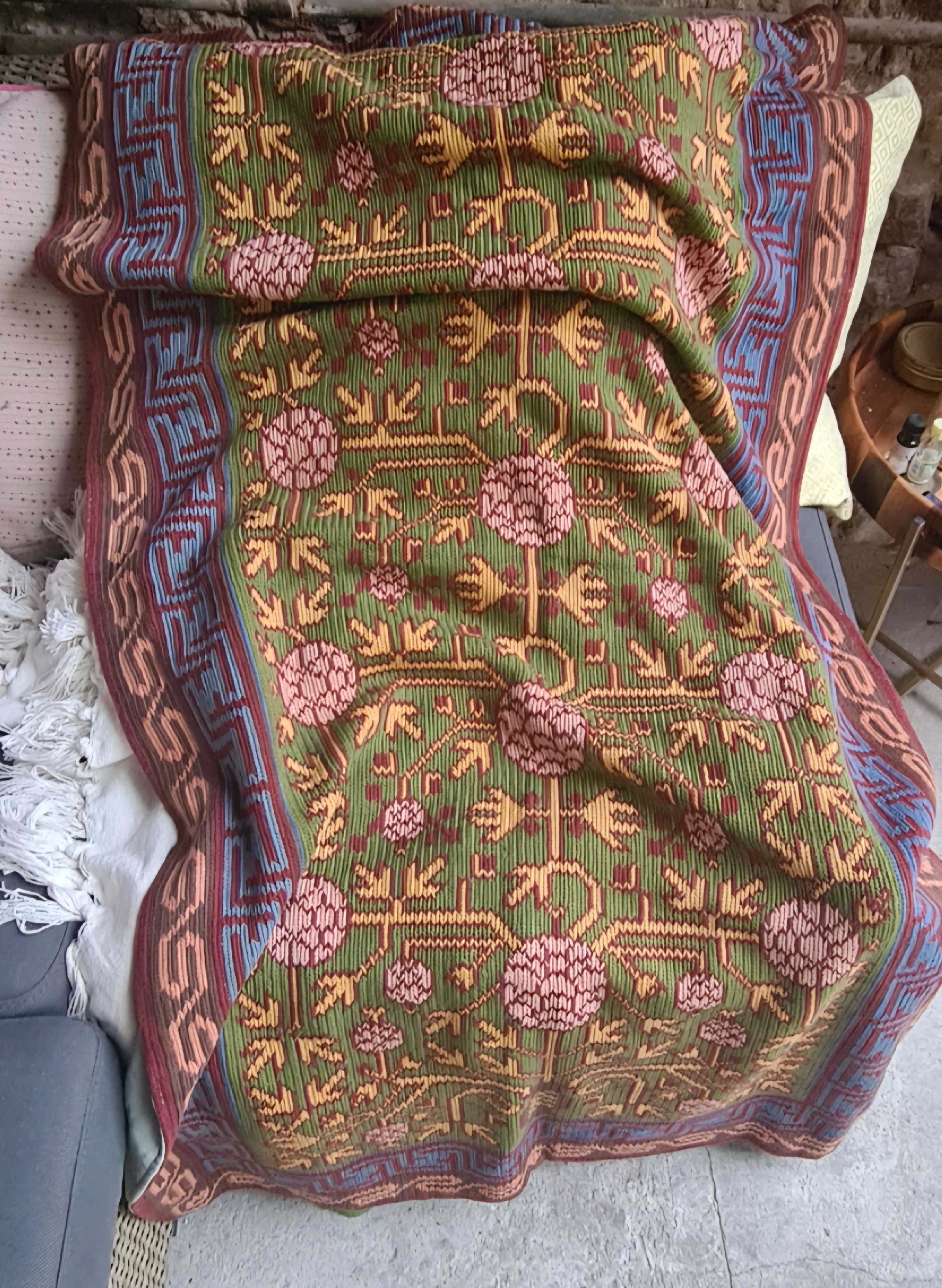 Retro  vintage  prl Kilim, gobelin, dywan recznie robiony