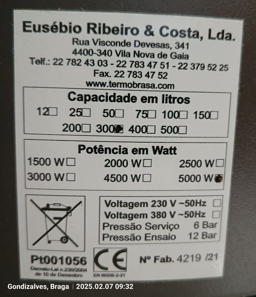 Termo acumulador Termobrasa