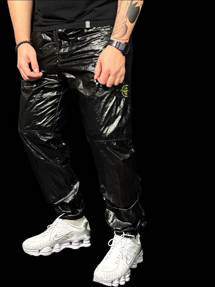 stone island crinkled panelled track pants оригинал