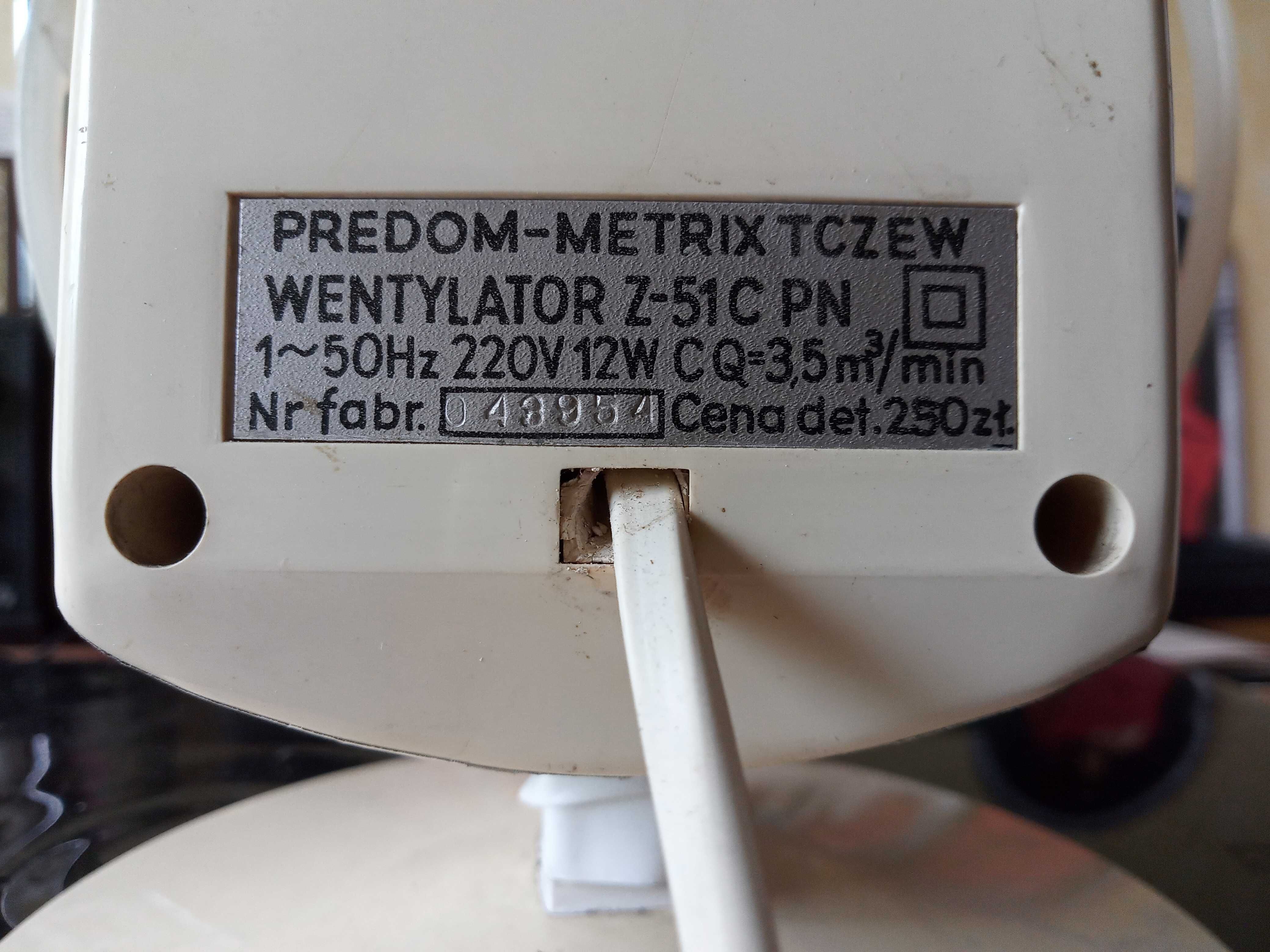 PRL - mały wentylator Predom - Metrix Z-51 C, sprawny