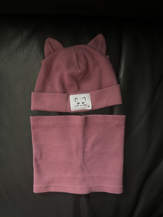 Komplet czapka kotek i komin rozm 48