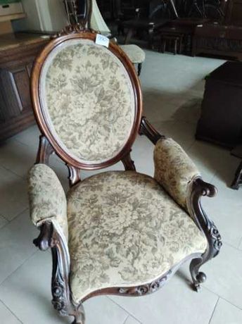 Fotel Medalion drewniany tapicerowany stylowy elegancki FV DOWÓZ