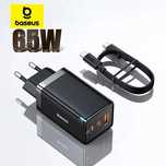 Зарядка Baseus 65W GaN 5 Pro (черная) +кабель 100W (варианты,описание)