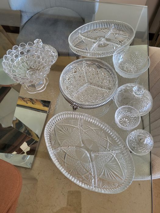 Conjunto 6 peças vidro de mesa