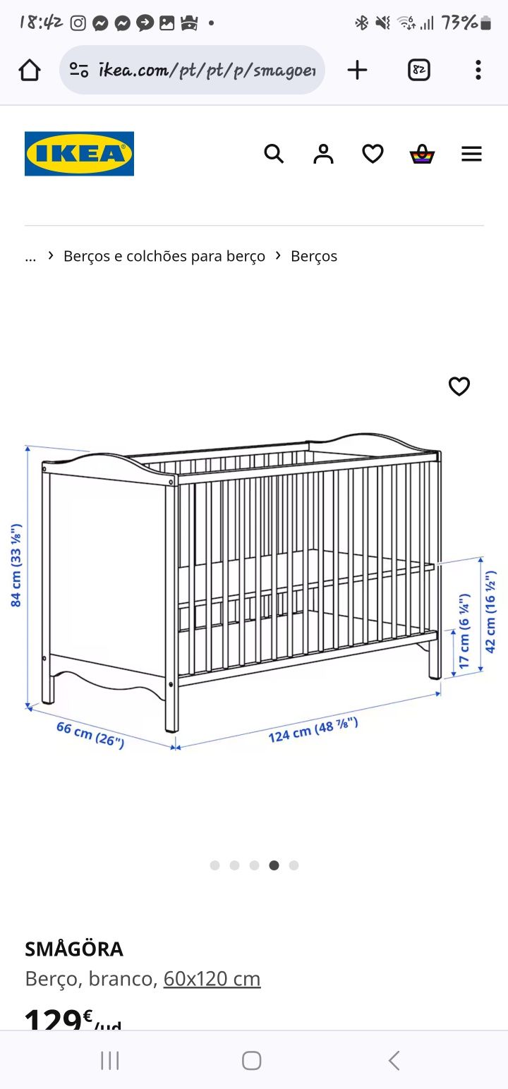 Vendo cama de bebe nunca usada ainda em caixa com colchão smagora