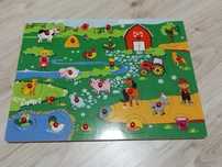 Drewniana układanka, puzzle farma