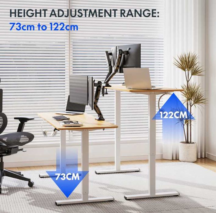 FlexiSpot Biurko Elektryczne z Regulacją 160x60 cm biały blat