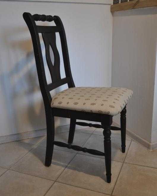 Krzesła drewniane tapicerowane do salonu, jadalni , ciemny brąz