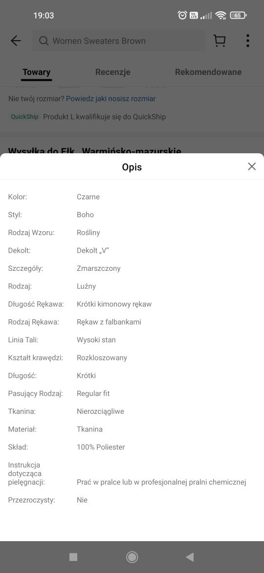 Sukienka Boho czarno biała