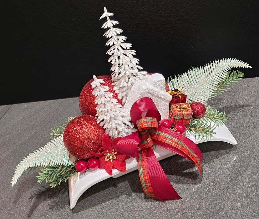 Stroik świąteczny Boże Narodzenie bożonarodzeniowy na grób B80