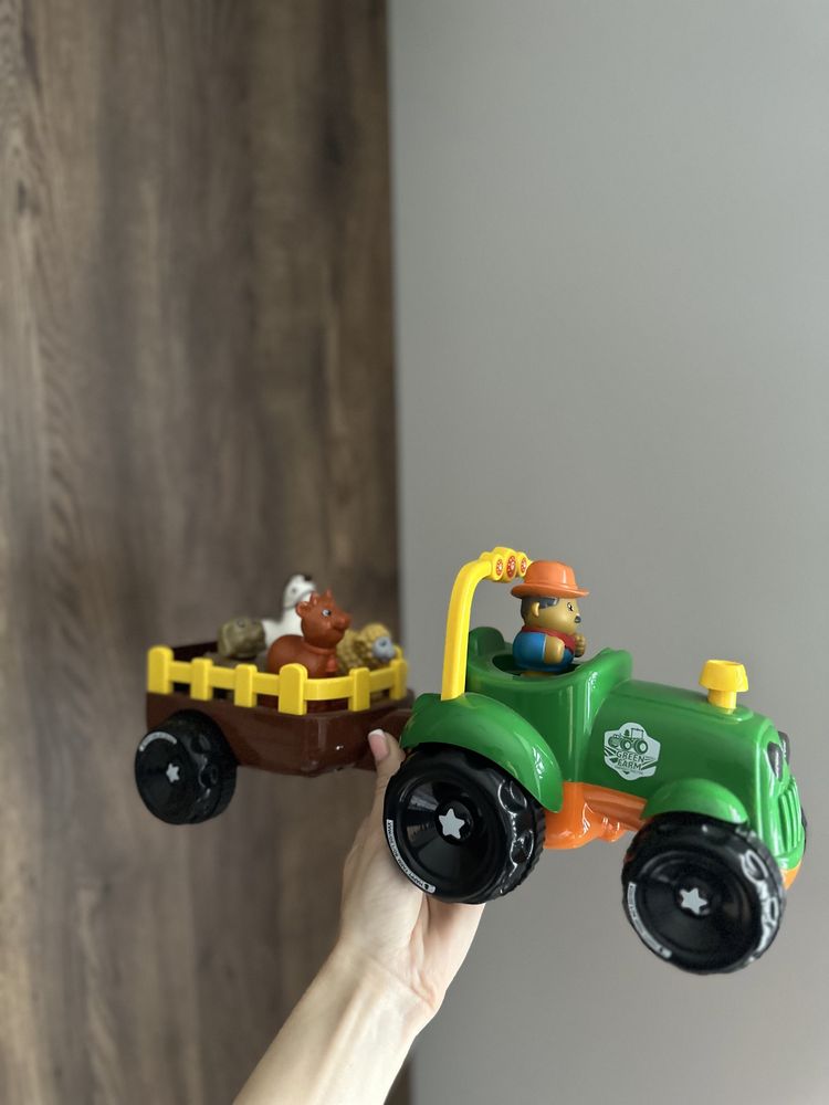 Тракторець Limo Toy з причепом зелений українська озвучка