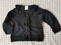 Sweter sweterek czarny z falbanką H&M r. 74