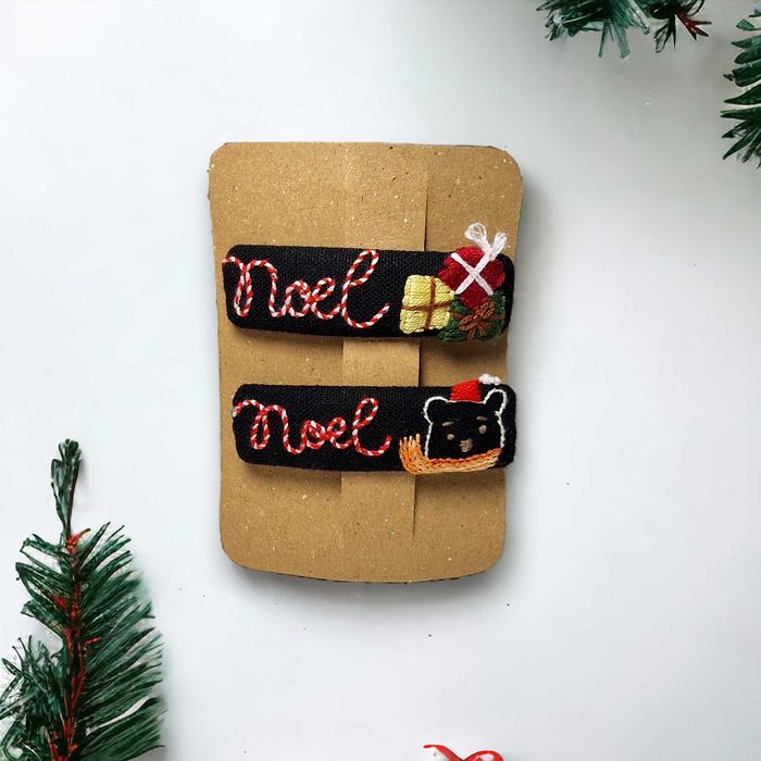 Ganchos bordados à mão- Natal