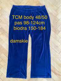 TCM body 48 50 4xl 5xl damskie granatowe spodnie dresowe dresy