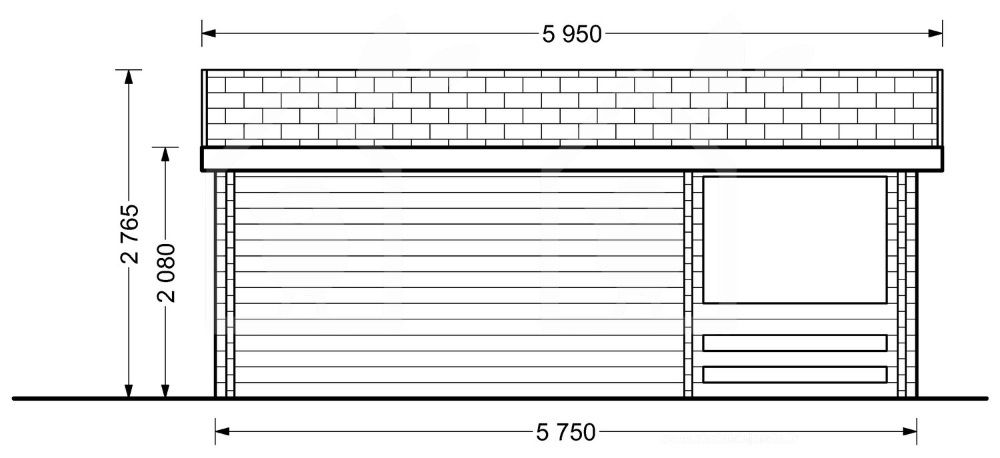 Abrigo de Jardim de Madeira Pré-fabricado 16m2+2m2 (Alpendre) | Cabana