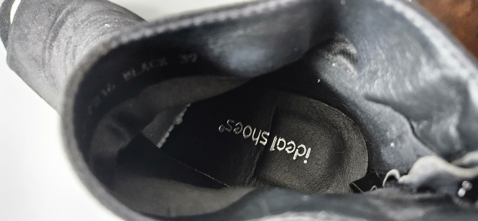 Botki peep toe na obcasie (czarne r.39)