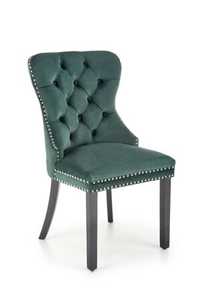 Krzesło Charlotte Velvet Czarne / Bluvel 78 Zielone Glamour Welurowe