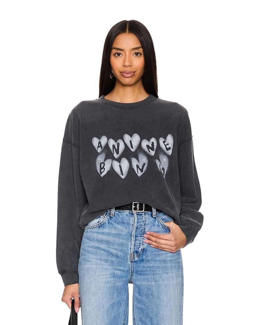 Світшот Anine Bing Spencer Hearts Sweatshirt Grey