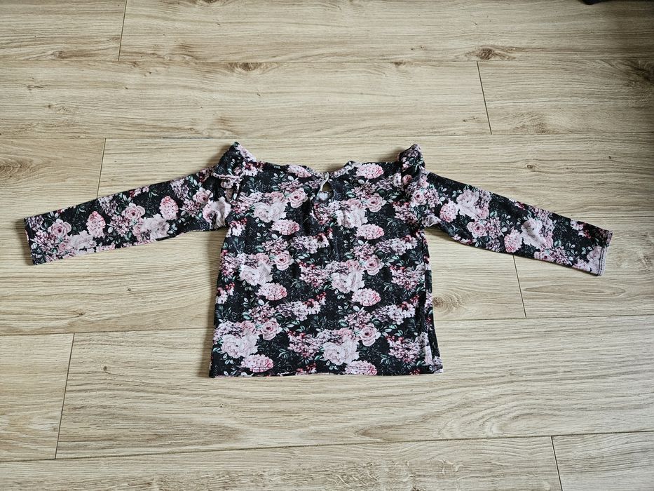Bluzka z falbankami na ramionach handmade Nala w kwiaty