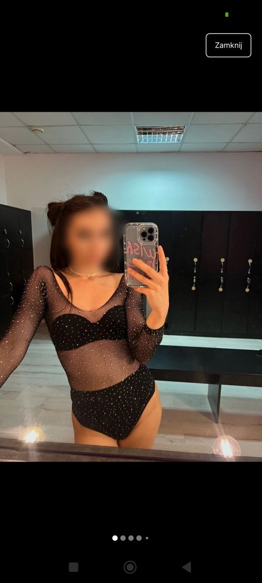 Body siateczka pole dance cyrkonie wieczór XS-XL