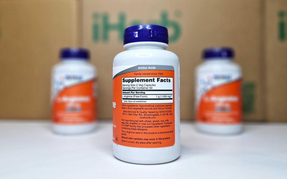 Амінокислота Аргінін NOW Foods Arginine L-аргінін, 500 мг, 100 і 250шт