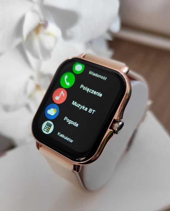 Nowy, Złoty Damski Zegarek Smartwatch