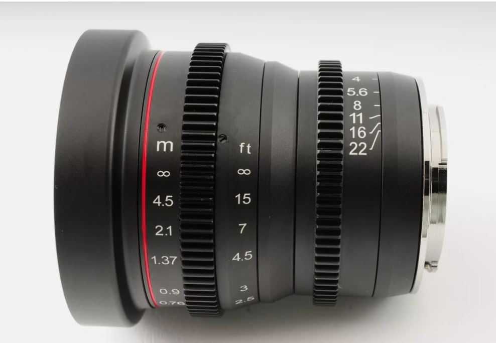 Meike 25mm T2.2 MF Cinema Lens para  Sony E-Mount -- Nova