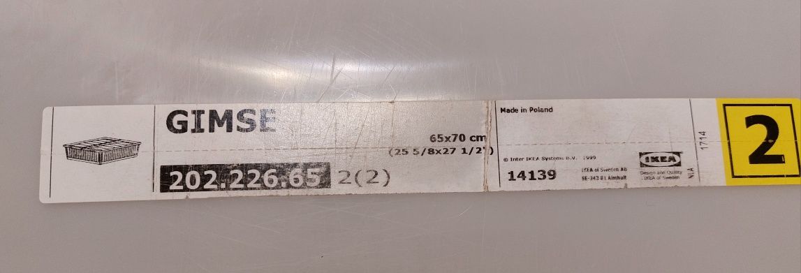 Pojemnik plastikowy pod łóżko DUŻY IKEA Gimse 69×64×19