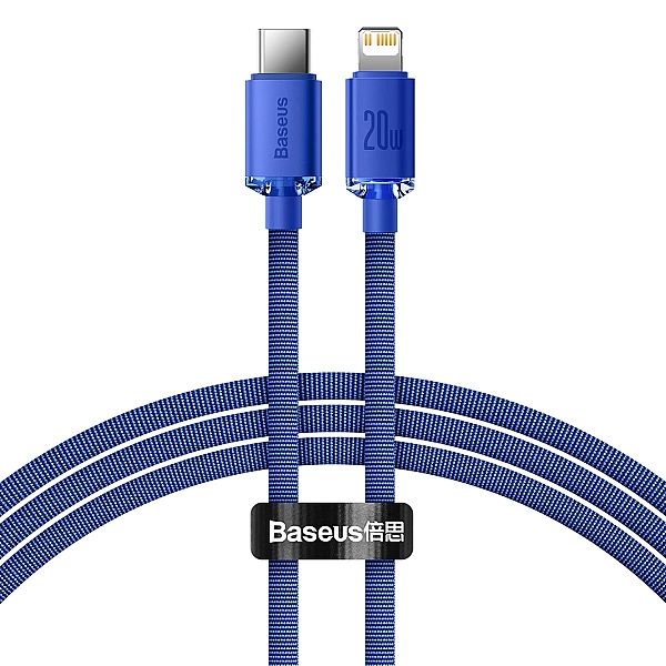 Kabel Baseus CAJY Lightning - USB-C PD 20W 480Mb/s 1,2m - niebieski