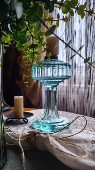 Подсвечник підсвічник хрусталь кришталь старинное стекло подарок декор