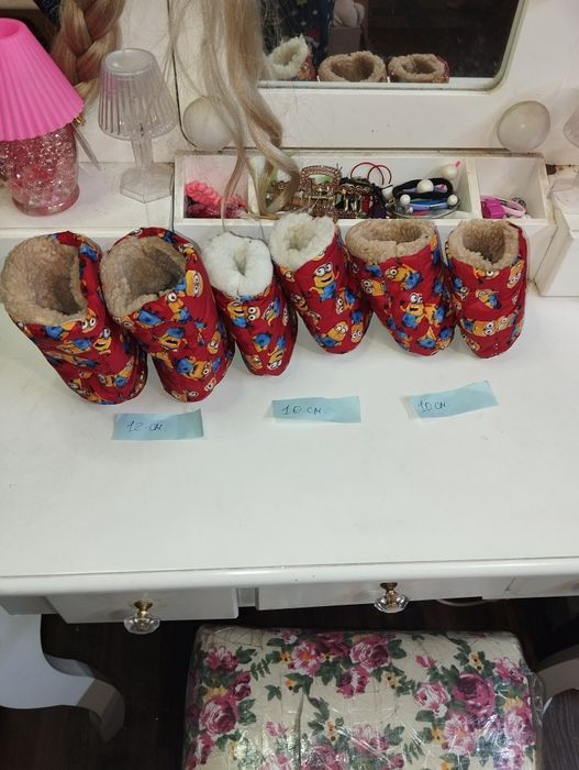 Сапожки,пинетки,тапки с меха,флиза теплые для детей(зайка) р10см,12см,