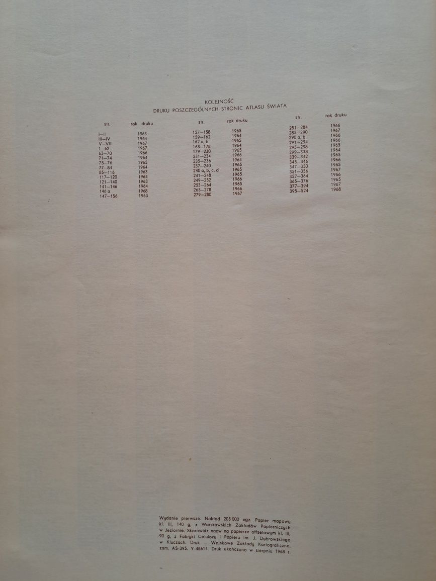 Atlas świata. I wydanie z 1962 roku