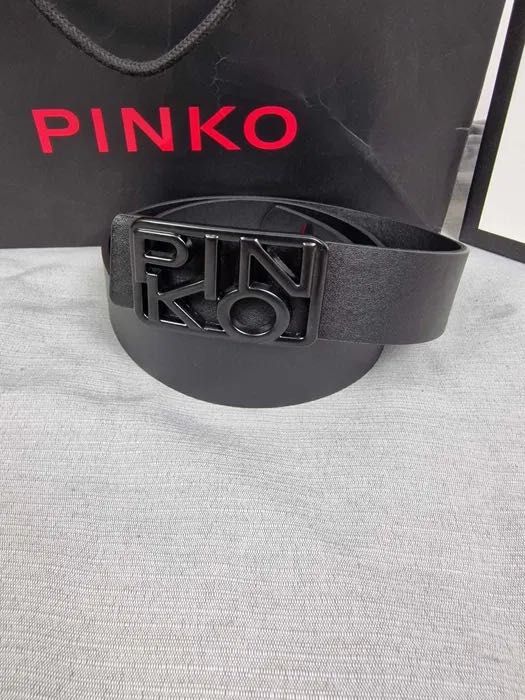 Pasek skórzany unisex klamra Pinko