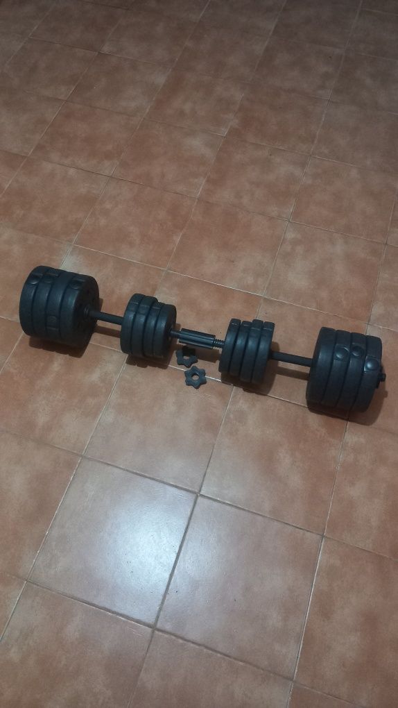 Halteres 32kg convertíveis para barra