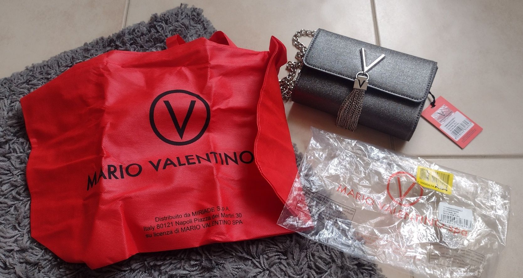 Valentino bags Divina glitter torebka wieczorowa nowa faktura