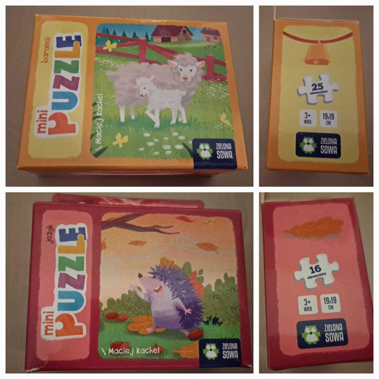 Puzzle mini Baranek, 25 el.  + Puzzle mini Jeżyk, 16 el. (partia)