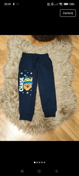 Nowe granatowe spodnie Chase 98/104