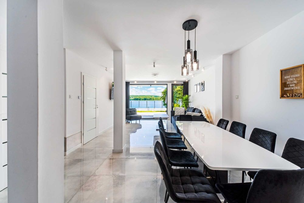 Duży apartament 8os nad jeziorem z jacuzzi sauna, domek mazury nocleg